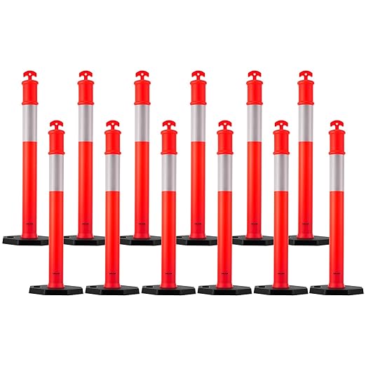 VEVOR 12 Pack Traffic Delineator Posts, 48 inches Traffic Safety Cones - Image 9