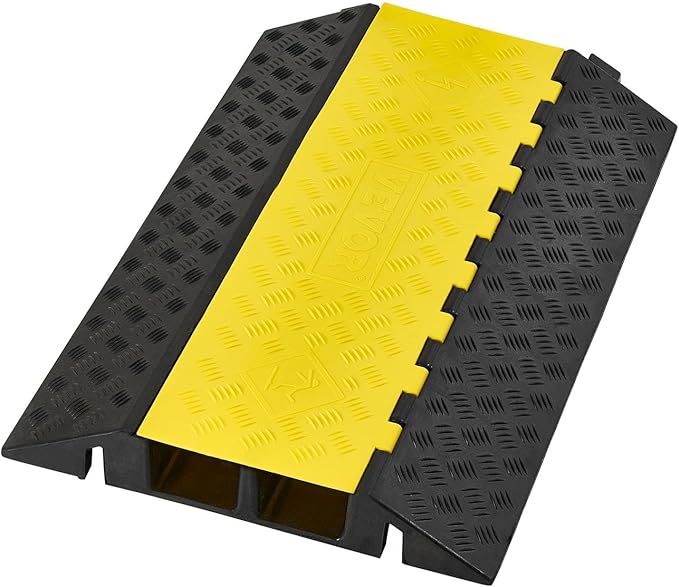 VEVOR Rubber Cable Protector Ramp, 2 Channel Heavy Duty Rubber Cord Hose Wire - Image 9