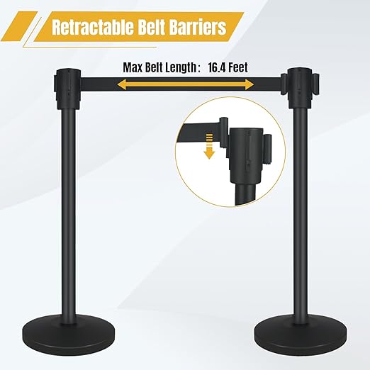 Crowd Control Stanchion Set of 2-Black Stanchions - Image 4