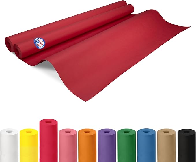 36" x 1200" Christmas Red Kraft Paper Roll, Kids' Arts & Crafts, School Projects by IDLPackaging