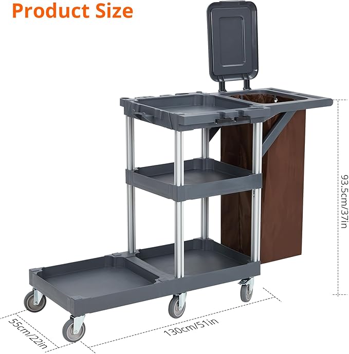 Commercial Janitorial Cleaning Cart on Wheels - Image 6