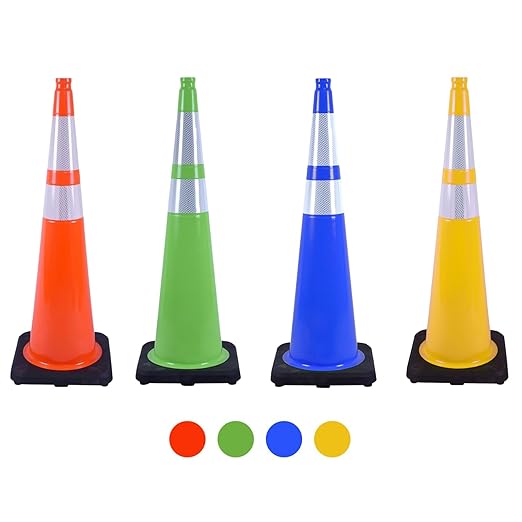 8 Pack 36 Inch Blue Traffic Cones - Image 3