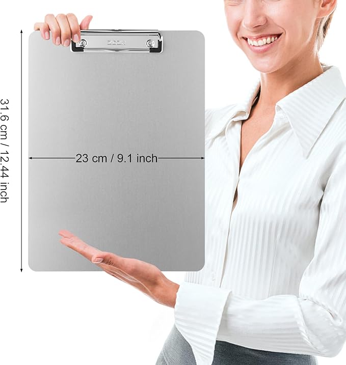 ZCZN Metal Clipboards, 6 Pack Heavy Duty Aluminum Clipboards 12 x 9 Inches - Image 2