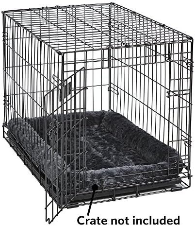 MidWest Homes for Pets QuietTime Dog Bed - Gray Faux Fur Bolster, Ultra-Soft and Machine Washable, Fits 24-Inch Crates and Carriers, for Small Breed Dogs - Image 3