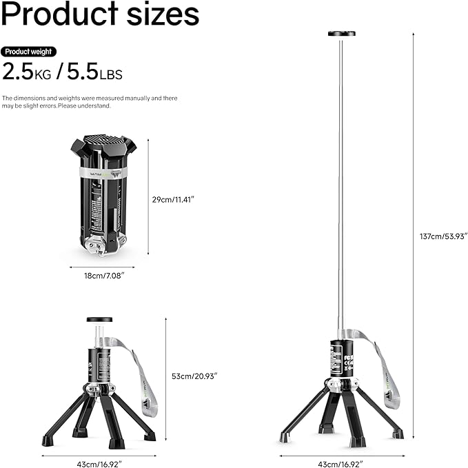 Rechargeable Camping Lantern — Adjustable Height Portable Light, Easy Setup - Image 5