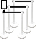 Retractable Stanchion, 6 SPECIALTY Posts + Signframe by VIP+Crowd+Control