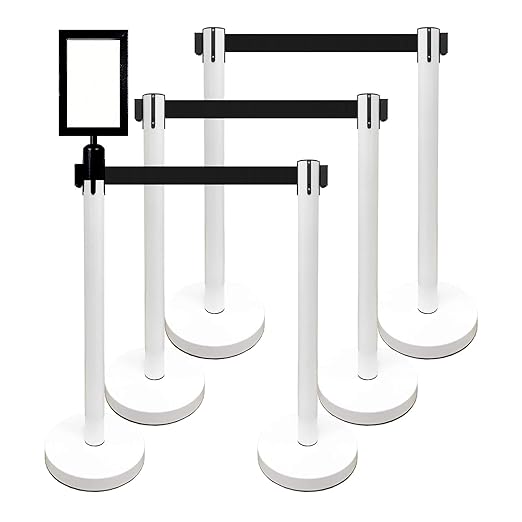 VIP Crowd Control Retractable Belt Stanchion Queue Safety Barrier Set by CrowdControlCenter