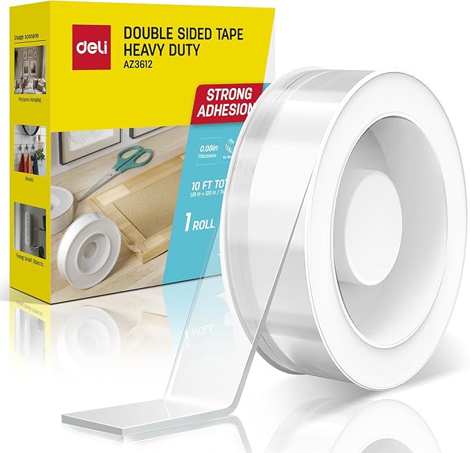 deli Double Sided Tape Heavy Duty, Nano Tape, Double Sided Mounting Tape by delioffice