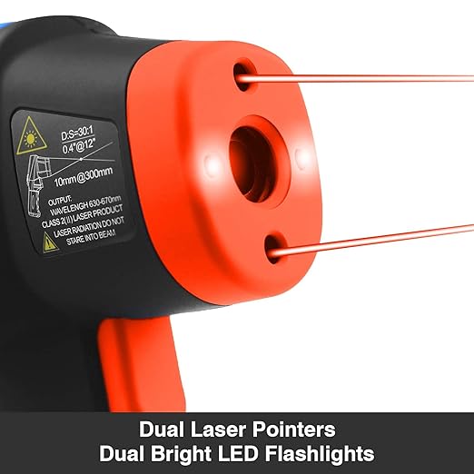 BTMETER BT-1500 Pyrometer 30:1 Industrial Laser Thermometer Gun, -58℉ to 2732℉ - Image 6