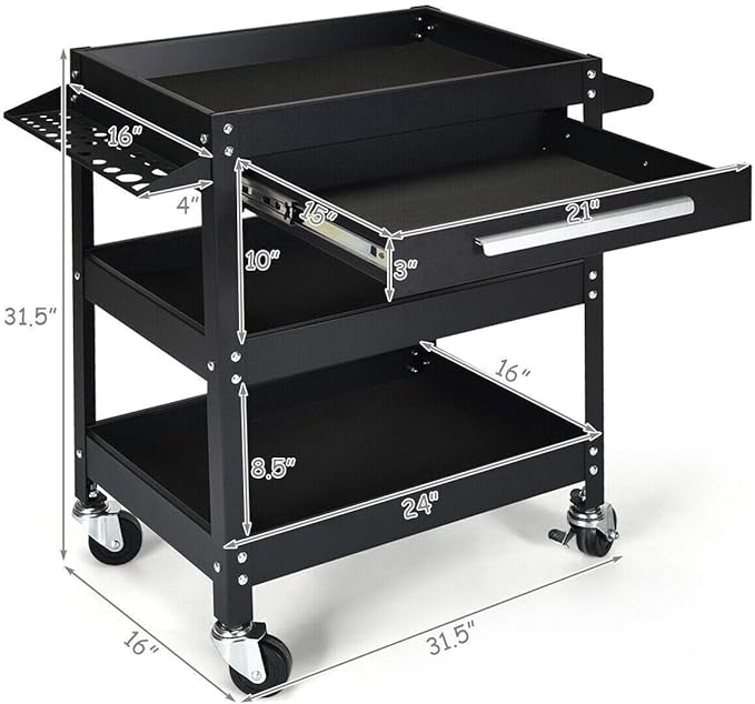 ERGOMASTER Metal Service Utility Cart - Image 3