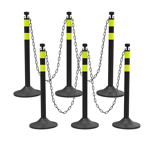 6 Pack Traffic Delineator Post Cones by OranclUS