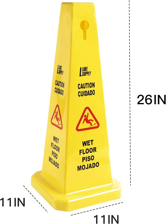 MATTHEW CLEANING 6 Packs 26” Caution Wet Floor Safety Cones - Image 2