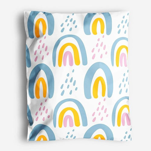 14x19 Poly Mailers – Boho Rainbow Design – Waterproof, Tear-Resistant Shipping by PackageMint