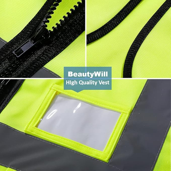 BeautyWill Custom Logo 10/20 Pack Safety Vest Class2 High Visibility Vest - Image 4
