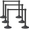 6 Pack Premium Crowd Control Stanchion Set, Heavy-Duty Base, Safety Rope by OranLite