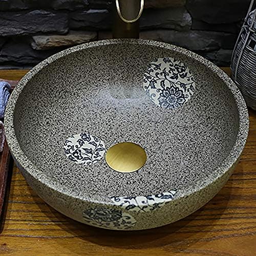 Bathroom Sink Drain Brushed Dark Gold Pop Up Drain Without Overflow,Brass Drain Push Pop for Vessel Sink Drain Stopper with Removable Brass Strainer Basket,83606CB. - Image 2