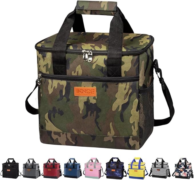 Iknoe Large Cooler Bag Collapsible 24 Can Insulated Bags Leakproof Lunch Cooler by Iknoe