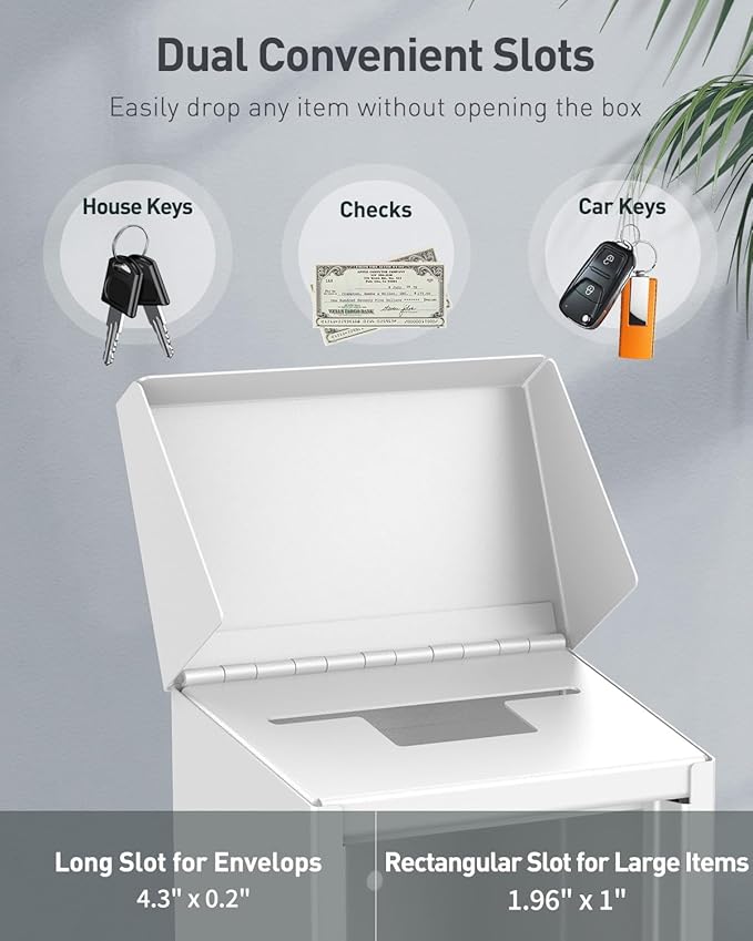 Uniclife Key Drop Box for Outside, Safe Suggestion Box, Wall Mounted Mailbox - Image 2