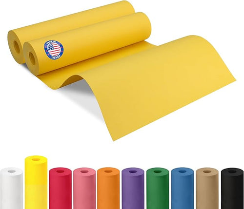 12" x 1200" Yellow Kraft Paper Roll, Kids' Arts & Crafts, School Projects by IDLPackaging