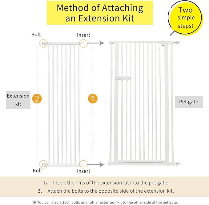 Lumizone Extra Tall Cat Gate Extension Kit 61.02" High Pressure Mounted 2025 - Image 2