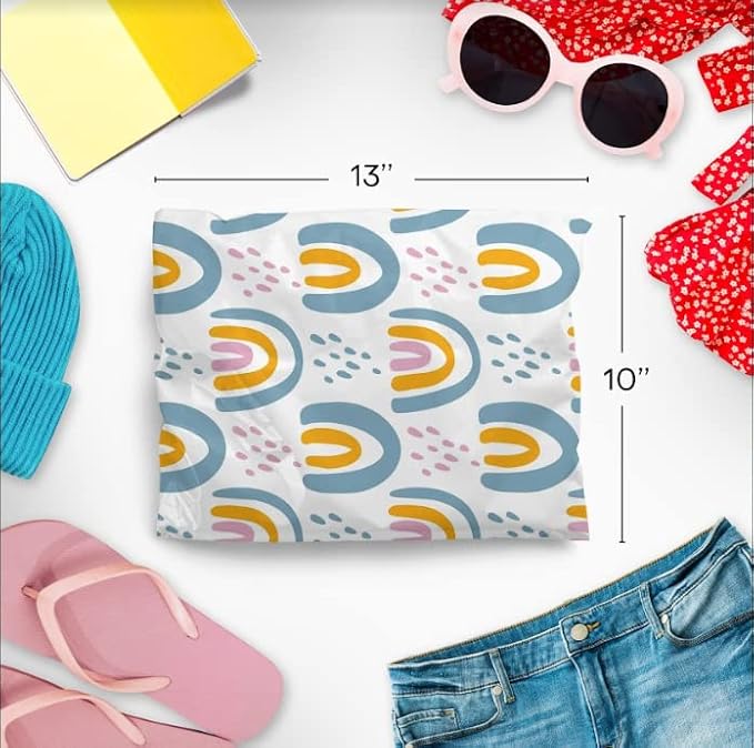 10x13 Poly Mailers – Boho Rainbow – Waterproof, Tear-Resistant Shipping Bags - Image 2