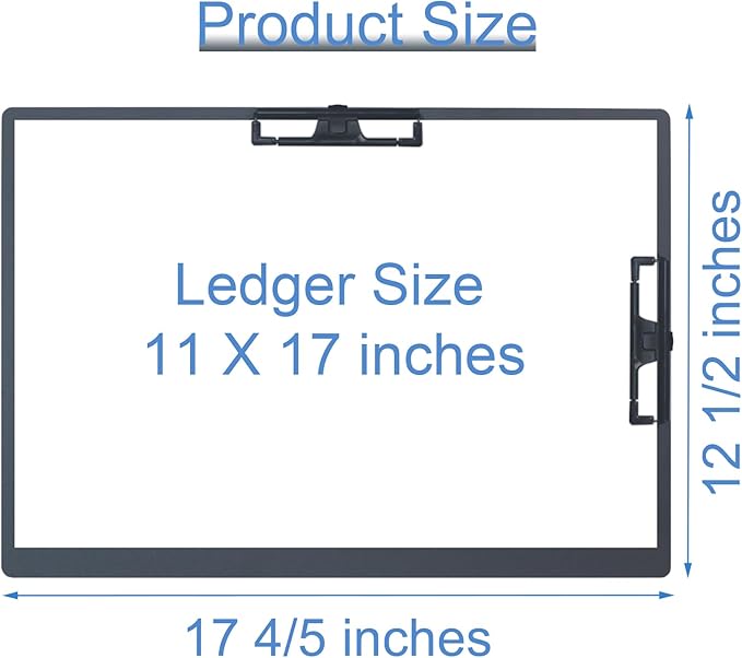 Acocony 11x17 Clipboard Double Clip Aluminium - Image 2