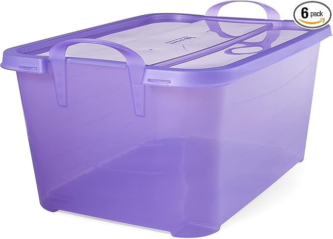 Life Story 6 Pack Light Duty Stackable Storage Bin, 55 Quart Home Organizer by LifeStory