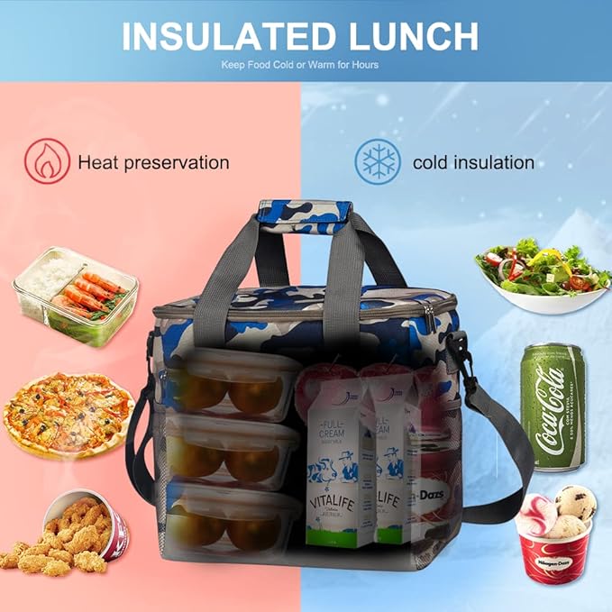 Iknoe Large Cooler Bag Collapsible 24 Can Insulated Bags Leakproof Lunch Cooler - Image 5