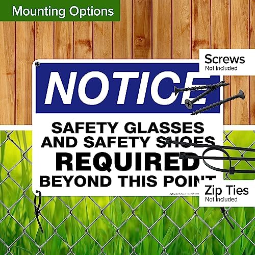 Safety Glasses and Safety Shoes Required Beyond This Point Sign, 10x14 - Image 5