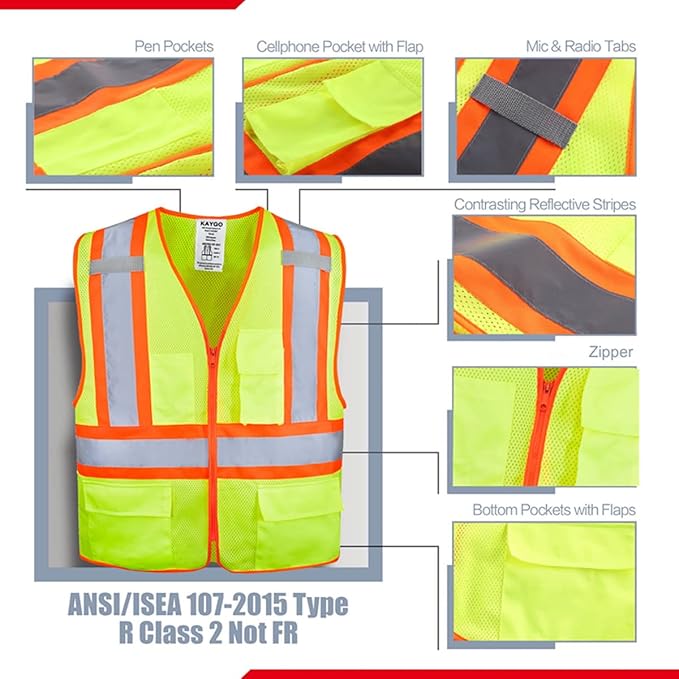 KAYGO Safety Vest with Pockets - Image 2