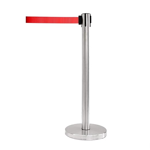 VIP Crowd Control Retractable Belt Stanchion Queue Safety Barrier Set - Image 3