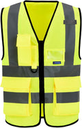 X Small High visibility vest, Reflective Safety Vest Workwear 7 Pockets Hi Vis by A-SAFETY