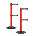 Montour Line MSR630D Set of 2 Retractable Belt Barrier Stanchion, Heavy-Duty by Montour+Line