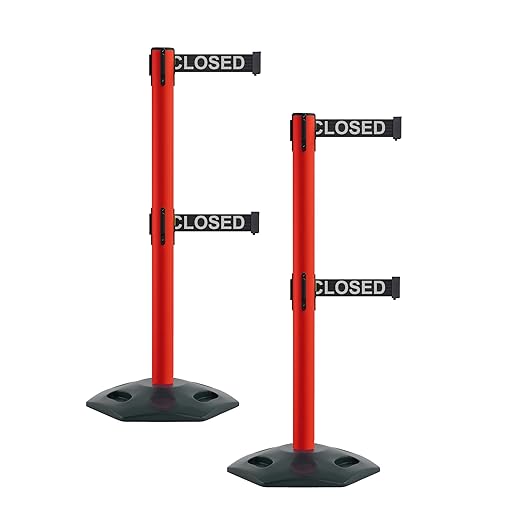 Montour Line MSR630D Set of 2 Retractable Belt Barrier Stanchion, Heavy-Duty by Montour+Line