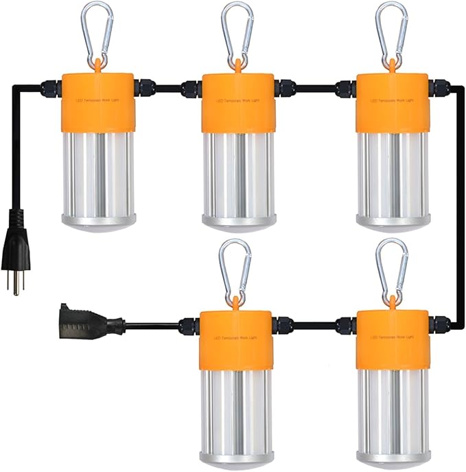 100W LED Temporary Construction String Light, 50FT LED Suspended Jobsite Light by BMXKPO