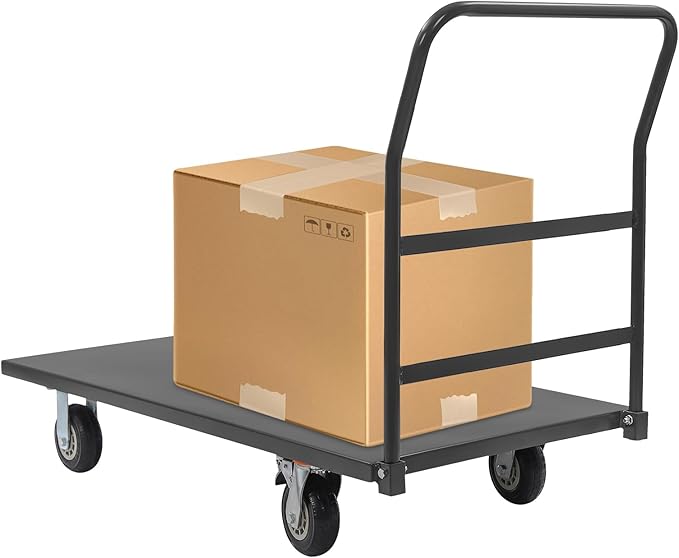 24"x49" Heavy Duty Platform Truck Cart, 2000lbs Capacity Steel Flatbed Cart by ZeStarDair