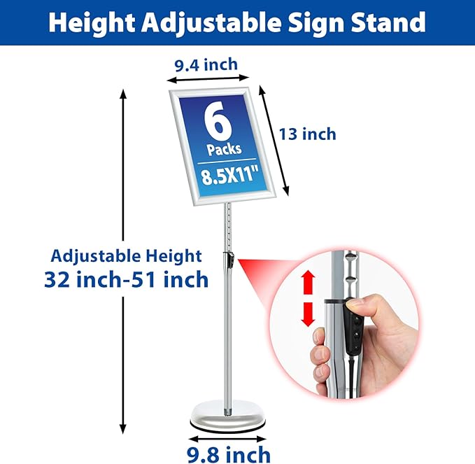6Packs Floor Standing Sign Holder Stands - Image 3