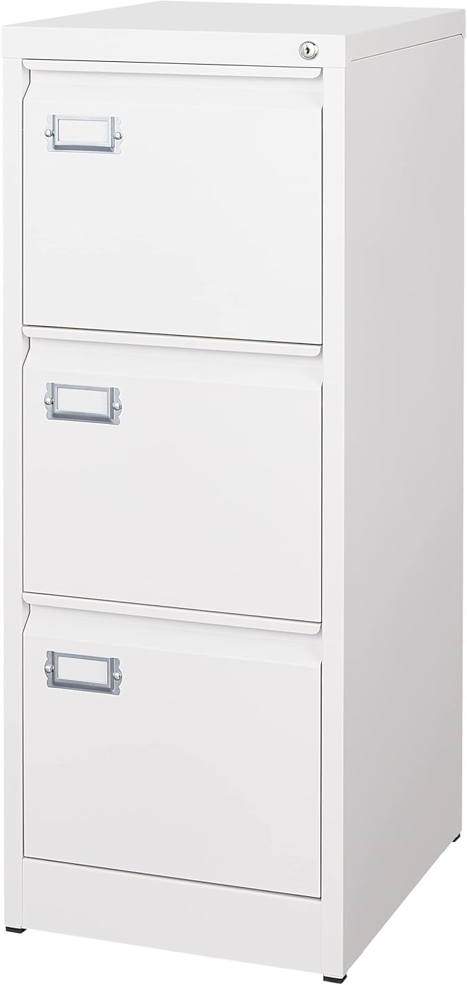 3 Drawer File Cabinet with Lock Metal Vertical File Storage Cabinet Office Home by BYNSOE