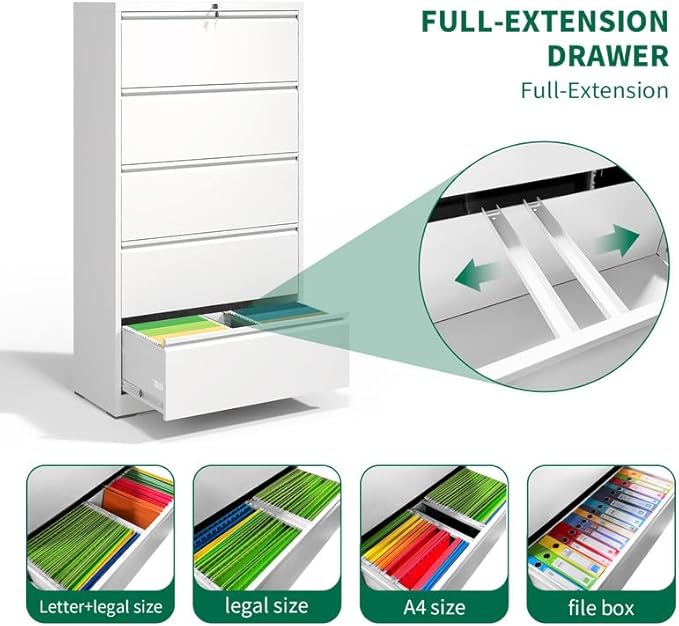 5 Drawer Lateral File Cabinet - Image 5