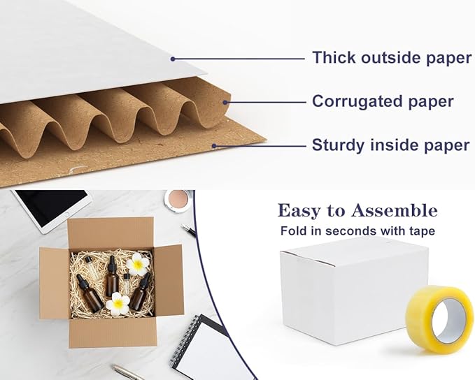 6 Pack Shipping Boxes 8x6x6 Inches, Small Business - Image 5