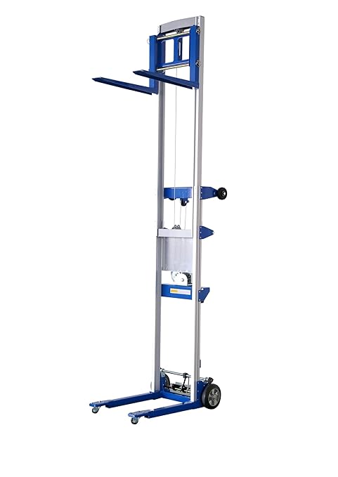 122" 400lbs Material Lift Winch Stacker, Hand Winch Lift Truck - Image 9