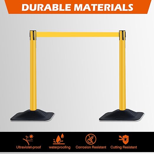 4 Pack Yellow Crowd Control Stanchion Set - Image 6