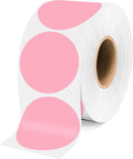 2 Inch Pink Circle Stickers, Permanent Sticky Dots, Colored Dot Stickers by WANSTE