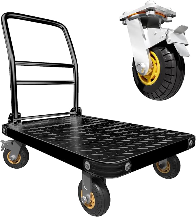 Heavy Duty Platform Truck Flat Cart Hand Trucks, 1500 to 2000Lbs Steel Push by LIBEROLL