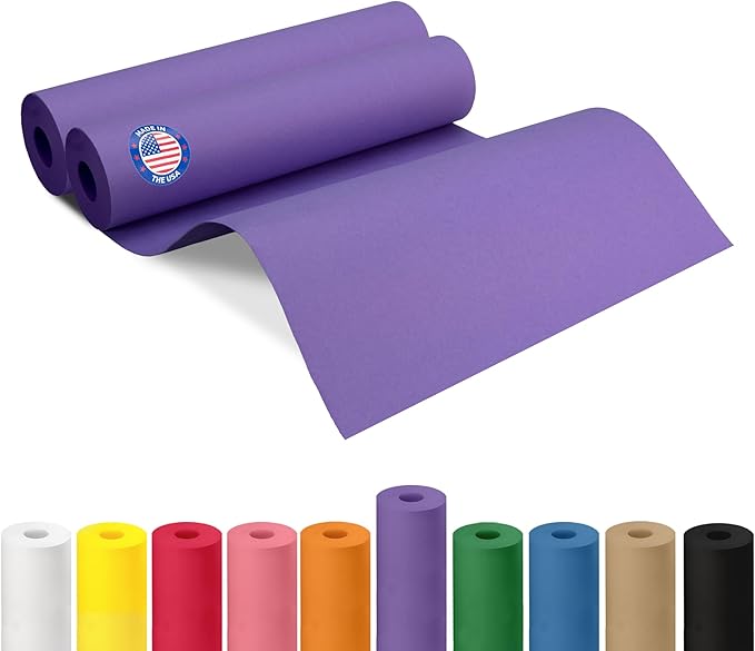 12" x 1200" Purple Kraft Paper Roll, Kids' Arts & Crafts, School Projects by IDLPackaging