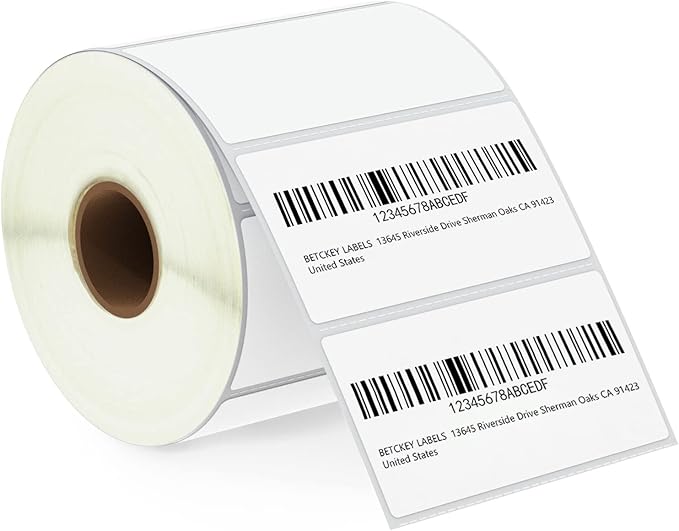 BETCKEY - 3" x 1.5" Barcode Shipping & Address Labels Compatible by BETCKEY