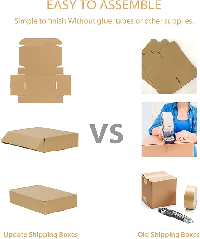Trwcrt Shipping Boxes 9x6x2 Set of 20, Corrugated Cardboard Box - Image 5