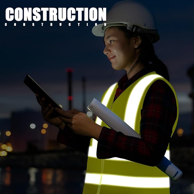 20 Pcs Reflective Safety Vest Yellow Reflective High Visibility Vest - Image 4