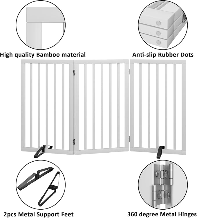 Dog Gate 32" Tall Freestanding Dog Gate - Image 5