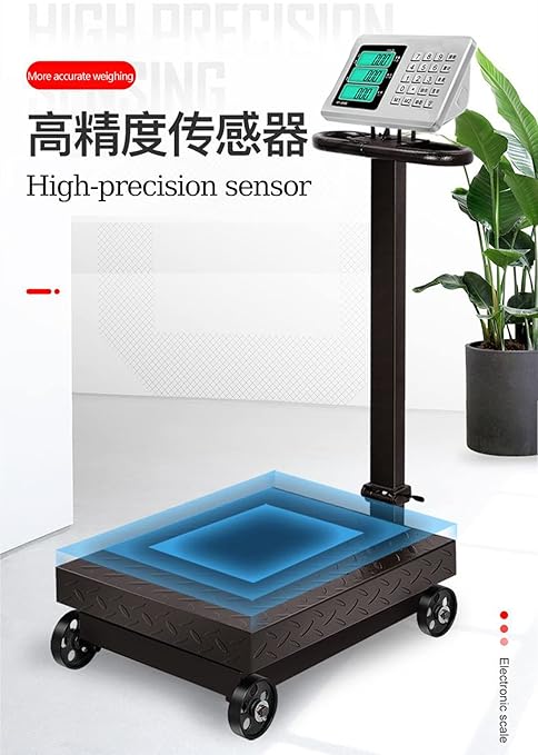 Large Platform Scale with Wheel 660 LB Floor Weight Computing Postal Scale - Image 8